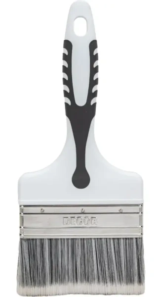 Кисть Black White PREMIUM универсальная 120х15мм, серебристая щетина, 2К ручка DECOR  860-120; 11607155