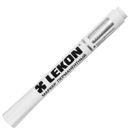 Маркер перманентный 3мм белый LEKON EXTRA WHITE 012393; 11614373