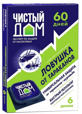 Инсектицид Чистый дом приманка для тараканов бокс; 11614356