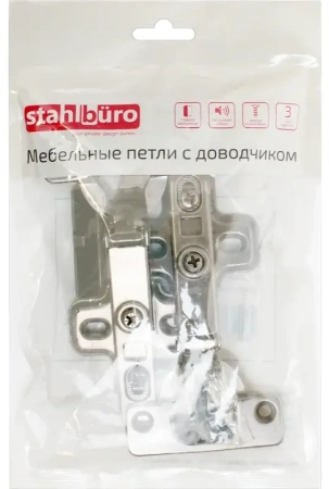 Петля мебельная Clip-On 1111 внутренняя с доводчиком, черная уп.2шт. StahlBuro 16344; 11615064 Петля мебельная Clip-On 1111 внутренняя с доводчиком, черная уп.2шт. StahlBuro 16344; 11615064