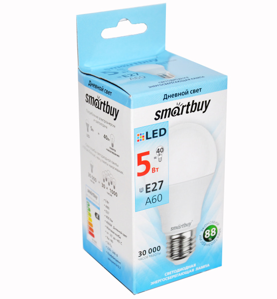 Лампа светодиодная LED A60 econom 5.0Вт,  Е27, 4000К 400Лм; 11596235