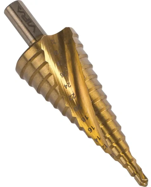 Сверло ступенчатое спиральное TiN с трёхгранным хвостовиком 4-32 мм VIRA 551433; УТ-00000256