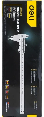 Штангенциркуль  200мм, метрическая шкала Deli DL92200; 11612624