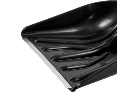 Лопата снеговая пластиковая 420х410мм, алюм. черенок, планка, V-образная ручка черная MAXIM; 11615163