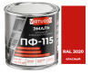 Эмаль ПФ-115 красная RAL 3020 2,4 кг ГОСТ VIRTUOSO; 25400