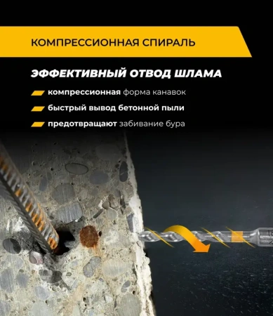 Бур по железобетону 8х210 мм SDS+ Quadro-X RAGE Furious 567821; УТ-00000370