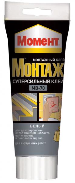 Жидкие гвозди Момент-монтаж МВ-70 суперсильные DGII белый 250г; 587348