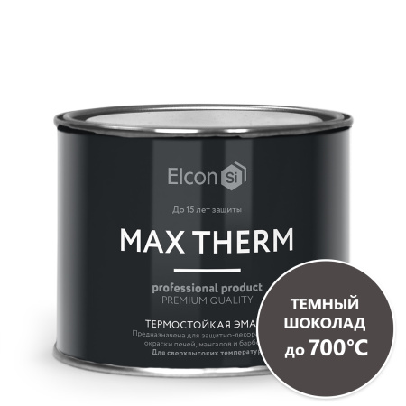 Эмаль термостойкая Elcon Max Therm темный шоколад 700 градусов 0,4кг; 11607440