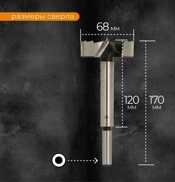 Сверло Форстнера 68 мм RAGE by VIRA, 552014; УТ-00000260