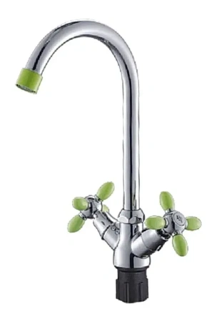 Смеситель для кухни с высоким изливом зеленый ЭВЕРЕСТ В59-071Е; 11601419