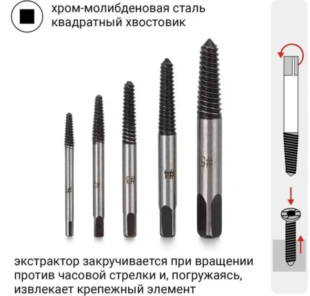 Набор экстракторов 5 шт. VIRA 820146; УТ-00000257