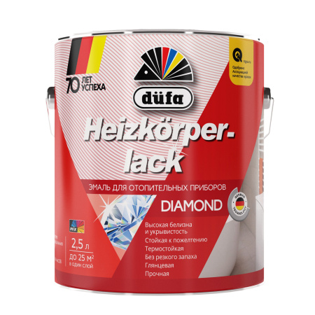 Эмаль Dufa Heizkorperlack для отопительных приборов белая 2,5л 11593615