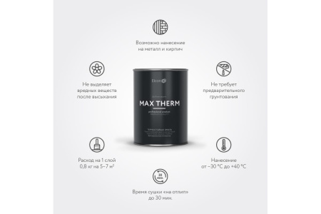Эмаль термостойкая Elcon Max Therm серая 400 градусов (0,8кг) 00-00002889; 11613180