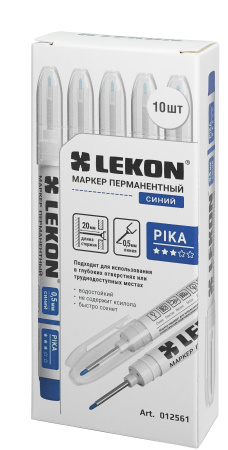 Маркер перманентный 0,5мм удлиненный наконечник синий LEKON Pika 012561; 11614369