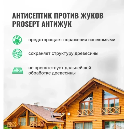 Антисептик от жуков и биопоражении АНТИЖУК готовый состав 10л  PROSEPT  024-10; 11614559