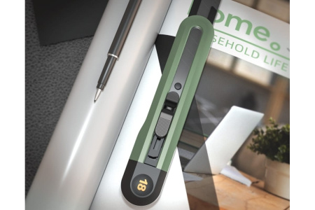 Нож технический 18мм с механизмом автовозврата, софттач пластик Home Series Green Deli HT4018L; 11612840