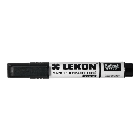Маркер перманентный 3мм заправляемый черный LEKON ReFresh 012083; 11614366