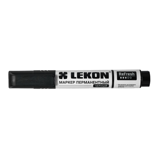 Маркер перманентный 3мм заправляемый черный LEKON ReFresh 012083; 11614366