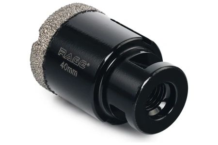Коронка алмазная 40 мм по керамограниту для УШМ, сухое сверление RAGE 559523;  УТ-00000232