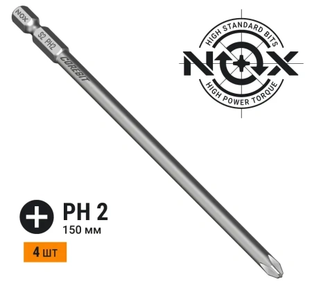 Бита  Ph2-150 E6.3, 4 шт NOX COREBIT (335150-4); 11613142