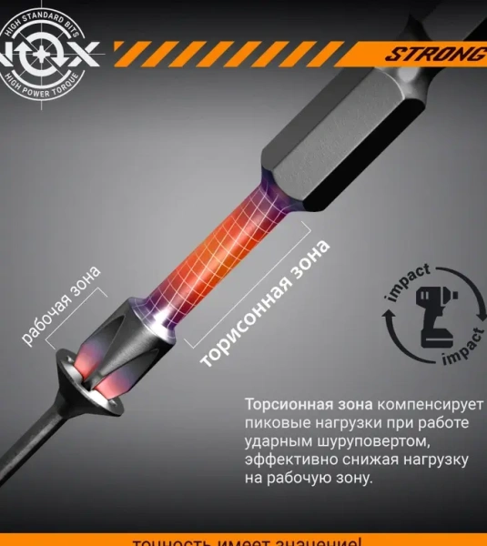 Бита torsion E6.3 Hex 4-50, 2 шт карта STRONG (338450-2); 11614191