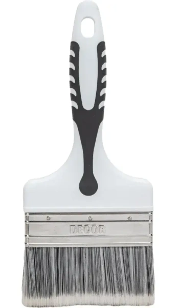 Кисть Black White PREMIUM универсальная 100х15мм, серебристая щетина, 2К ручка DECOR 860-100; 11607154