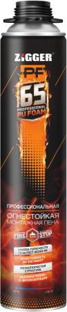 Пена профессиональная огнестойкая 65л 750мл/910гр FIRESTOP ZIGGER PF 01-03-47; 11614211