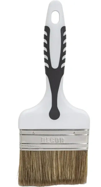 Кисть Black White для лака 100х15мм, темная щетина, 2К ручка DECOR  830-100; 11607150