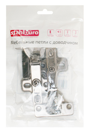 Петля мебельная Clip-On 1109 накладная с доводчиком, черная уп.2шт. StahlBuro 16342; 11615061 Петля мебельная Clip-On 1109 накладная с доводчиком, черная уп.2шт. StahlBuro 16342; 11615061