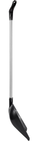 Лопата снеговая пластиковая 420х410мм, алюм. черенок, планка, V-образная ручка черная MAXIM; 11615163