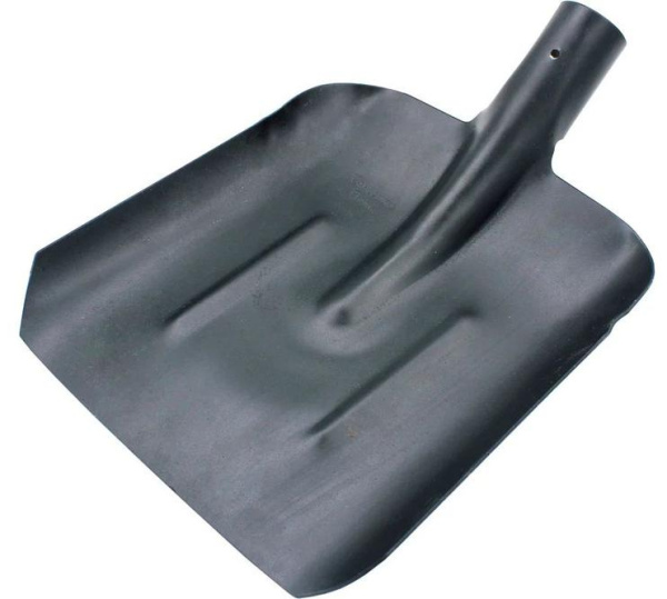 Лопата совковая 235х345мм из рельсовой стали чёрная с ребрами жесткости, тулейка d-40 МШЗ (ЛСВ-235345ЧР); УТ-00000019