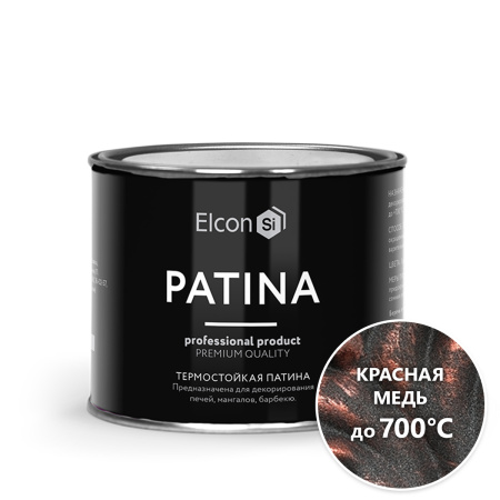 Эмаль Elcon Patina термостойкая красная медь 0,2кг; 11607349