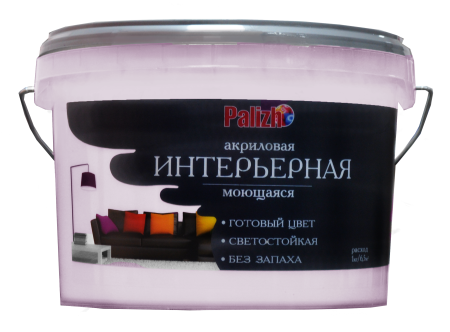 Краска PALIZH акриловая интерьерная моющаяся №313 розмарин 3,7 кг; 11605604