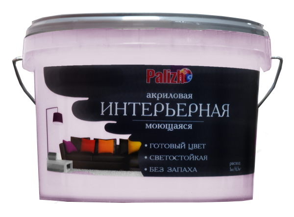 Краска PALIZH акриловая интерьерная моющаяся №313 розмарин 3,7 кг; 11605604