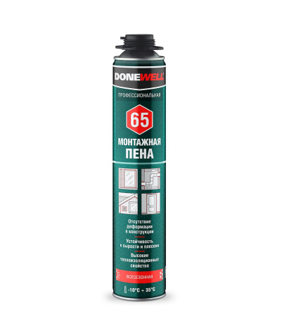 Пена полиуретановая монтажная профессиональная всесезонная DONEWELL 65; 11605260