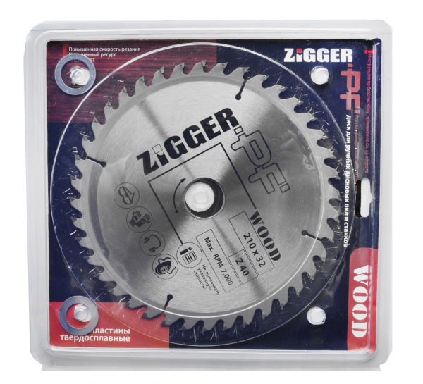 Диск пильный по дереву ZIGGER PF D210*d32*Z40