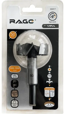 Сверло Форстнера 50 мм RAGE by VIRA 552017; УТ-00000259