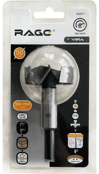 Сверло Форстнера 50 мм RAGE by VIRA 552017; УТ-00000259