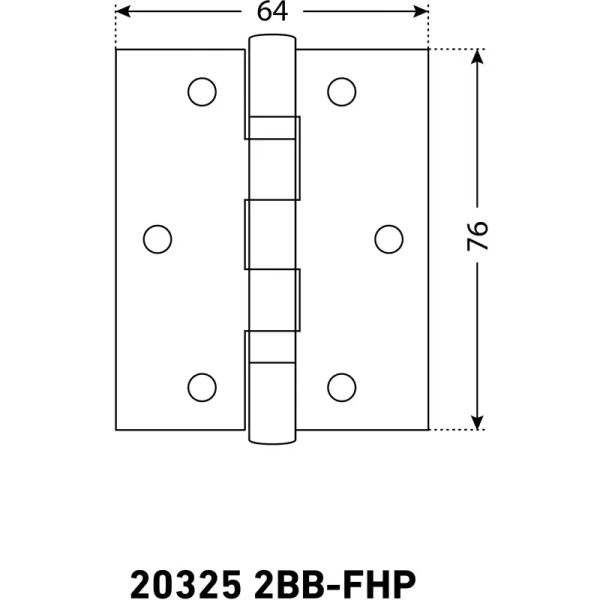 Петля дверная 17х64 2 подшипника, белая, 2 шт АЛЛЮР 20325  2ВВ-FHP WW/1104; 11614654