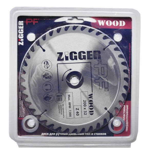 Диск пильный по дереву ZIGGER PF D200*d32*Z40