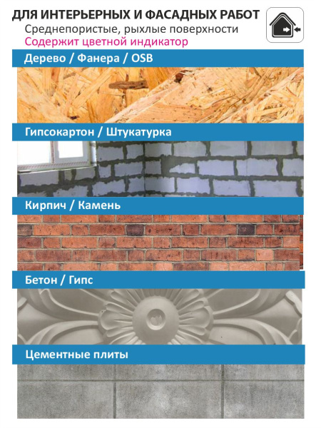 Грунтовка акриловая антигрибковая 10л С ИНДИКАТОРОМ GOLexpert 117; 11605973