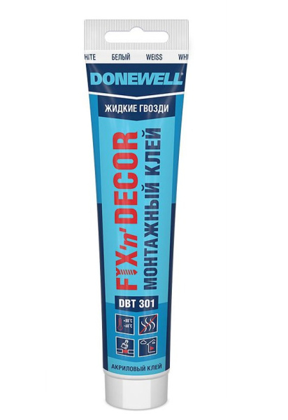 Клей монтажный DONEWELL FIX-n-DECOR белый 85 мл  DBТ-301;  11606704