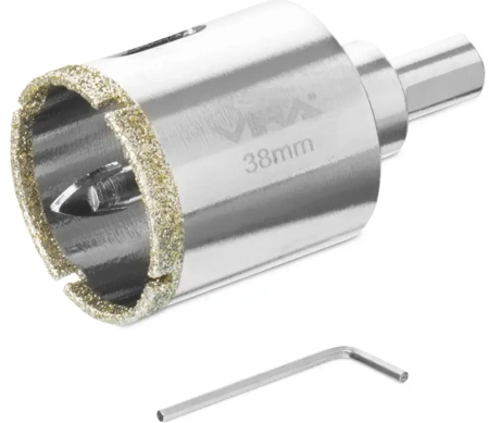 Коронка алмазная по керамике 38 мм трехгранный хвостовик VIRA 559505; УТ-00000213
