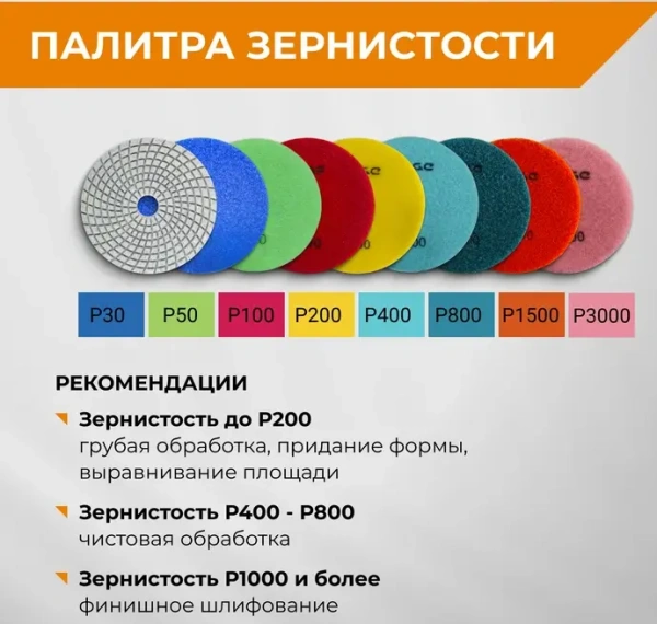 Алмазный гибкий шлифовальный круг 100 мм Р100 RAGE 558029; УТ-00000280