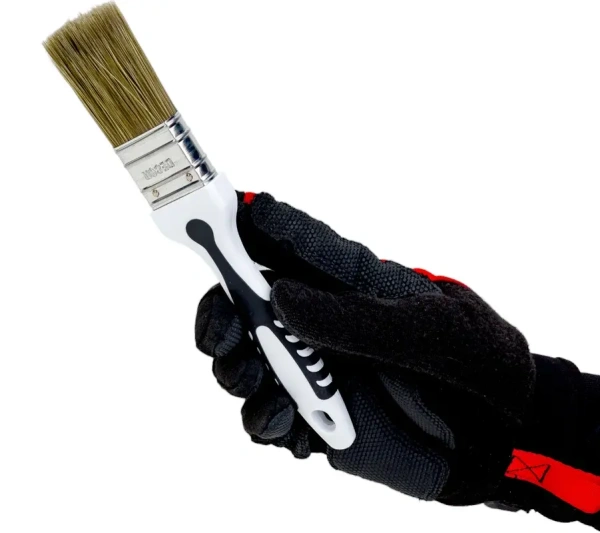 Кисть Black White для лака 25х15мм, темная щетина, 2К ручка DECOR  830-025; 11607153