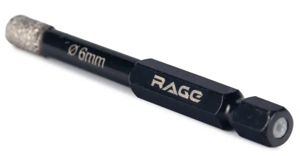 Коронка алмазная по керамограниту 6мм с шестигранным хвостовиком RAGE 559531; УТ-00000235