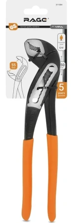 Клещи переставные с широким зевом 250мм RAGE 311054;  УТ-00000318