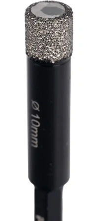 Коронка алмазная по керамограниту 10мм с шестигранным хвостовиком RAGE 559533; УТ-00000239