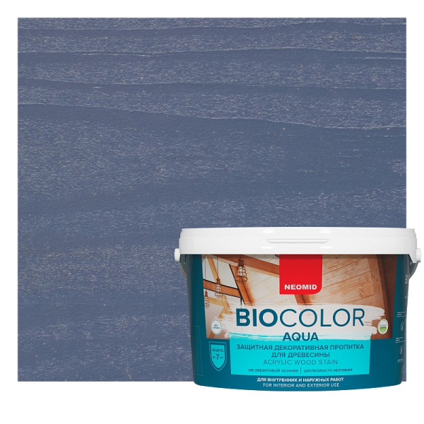 Защитный состав для дерева NEOMID BIO COLOR aqua Голубая ель 0,9л;  11594914