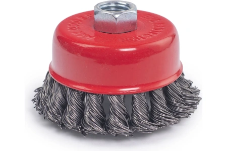 Щетка для УШМ чашка крученая 75мм  М14,сталь 0.5мм VIRA 577075; УТ-00000321